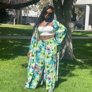 Floral Print Kimono set